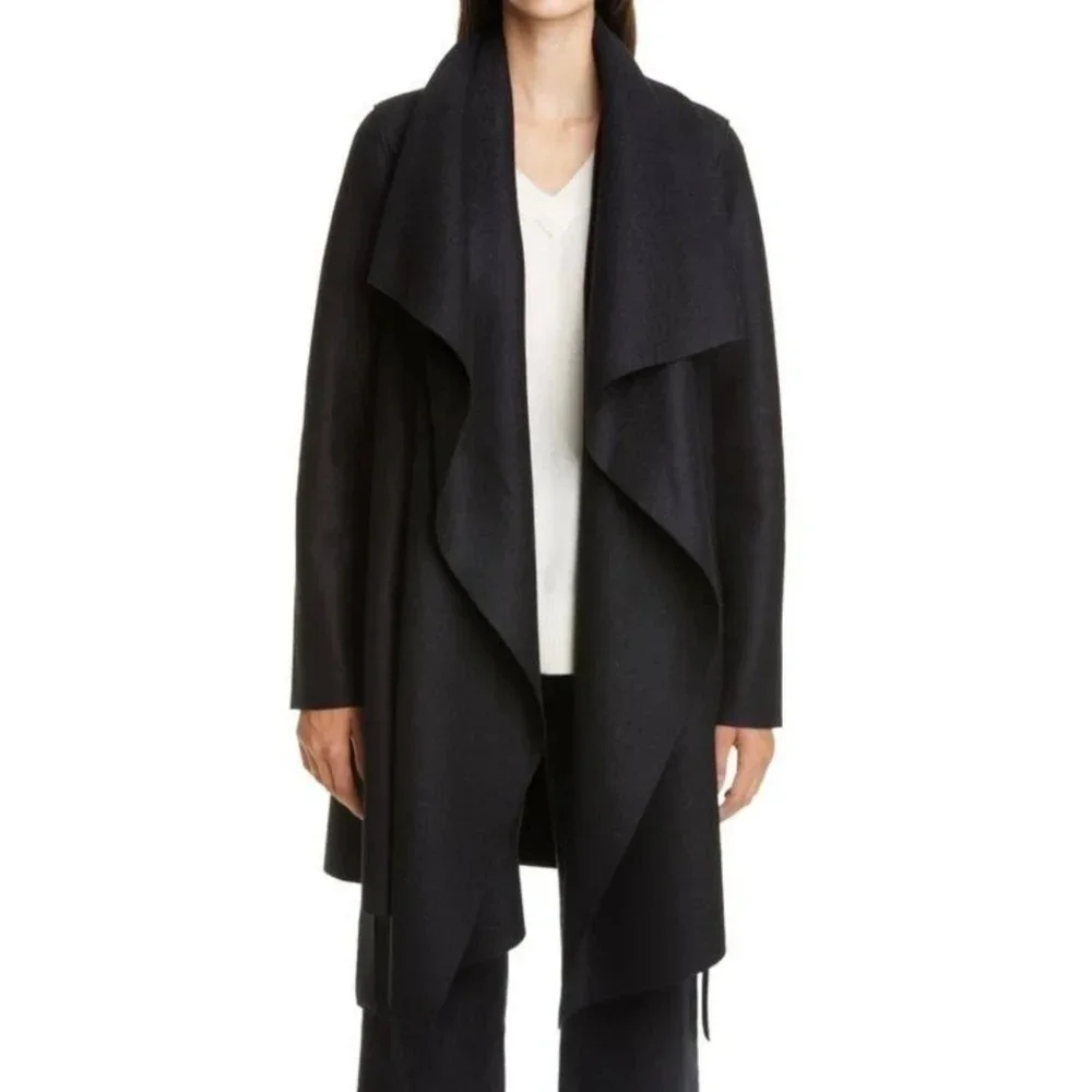 Harris Wharf London draped wool trench coat Italy size xs - Picture 1 of 11